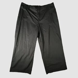 Zara Black Wide Leg Capri Cotton Blend Dress Pants Size‎ Medium